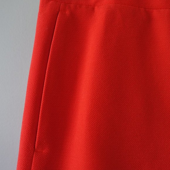 J. Crew Factory #C8413 polyester crepe neon orange pencil skirt 2 P 2P Petite - Picture 12 of 12